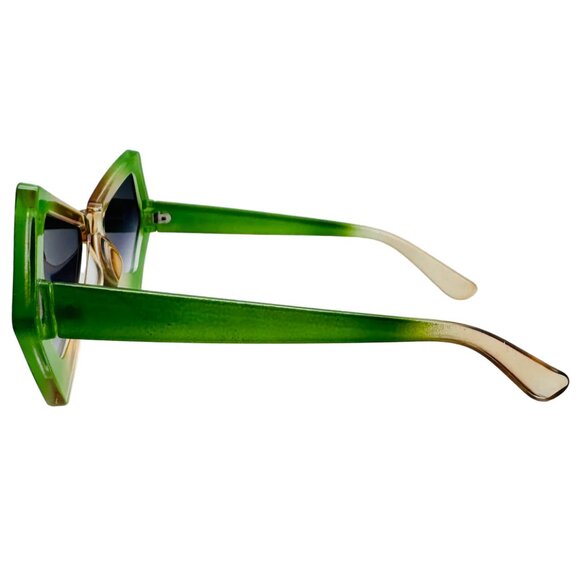 7029 | Green/Tan Cateye Sunglasses - Picture 3 of 5